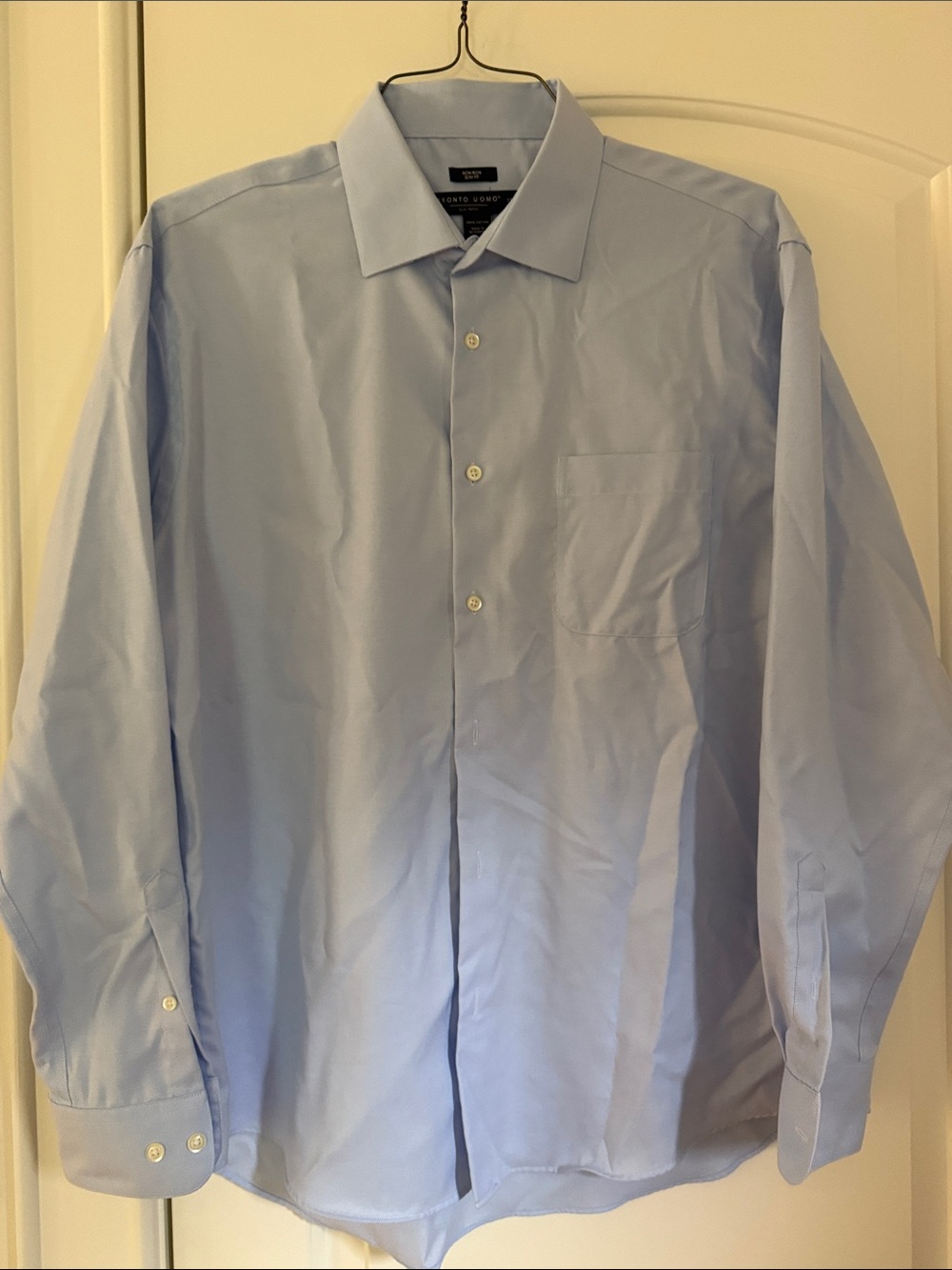 Stafford Light Blue Men's Long Sleeve Dress Shirt - Spread Collar